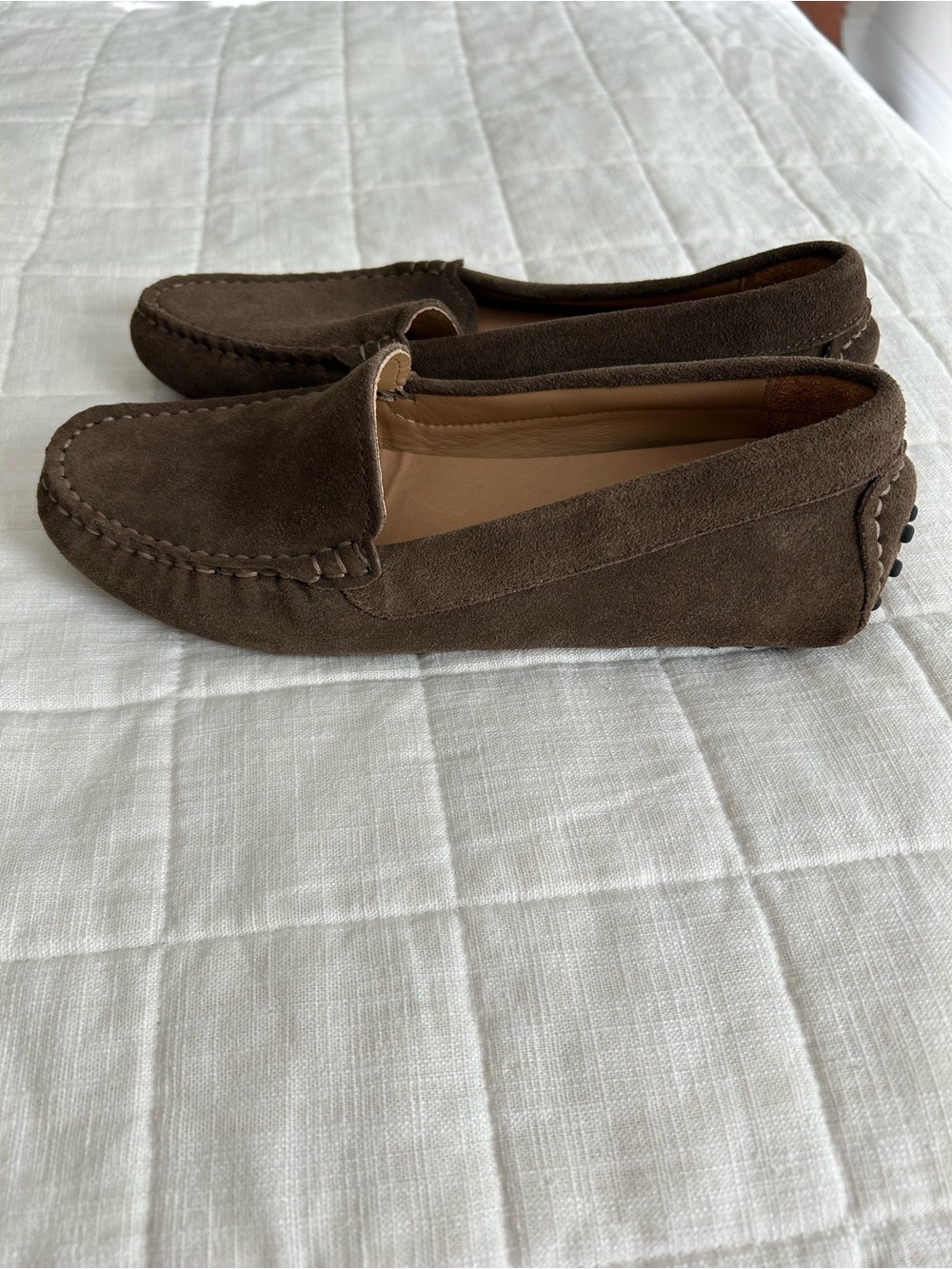 Quince Women's Suede Driving Loafers in Brown - Picture 7 of 9